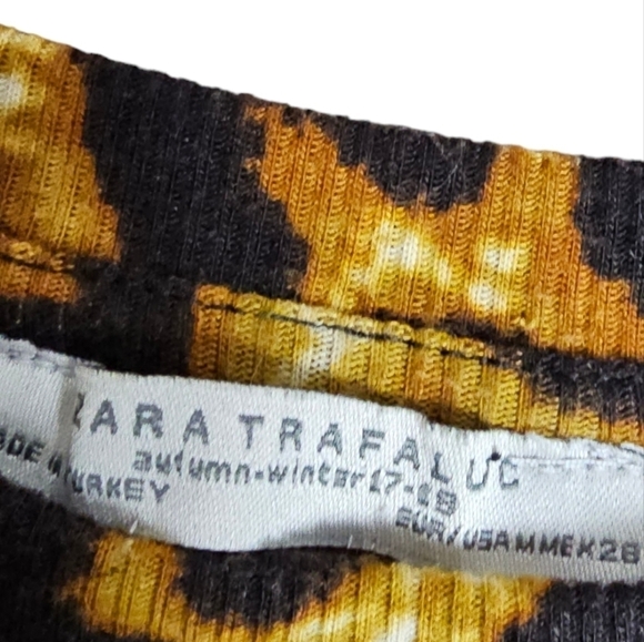 Zara Leopard Print Knit Ribbed Cropped Top - Picture 6 of 6